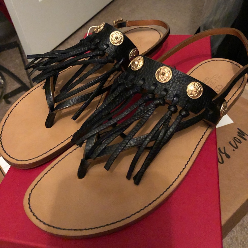 Valentino Garavani C Rockee fringe sandals size 40